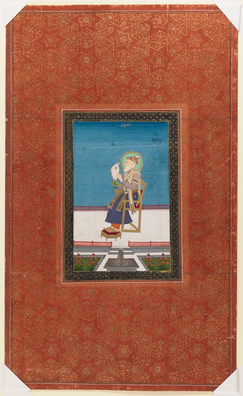 Shah Jahan mit einem Falken, 1875-1900 von Indian School