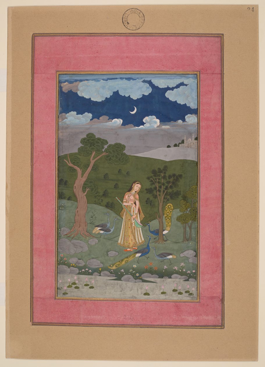 Sorath Ragini, Indien, Hyderabad, um 1760; Johnson Album 37, Nr. 24 von Indian School
