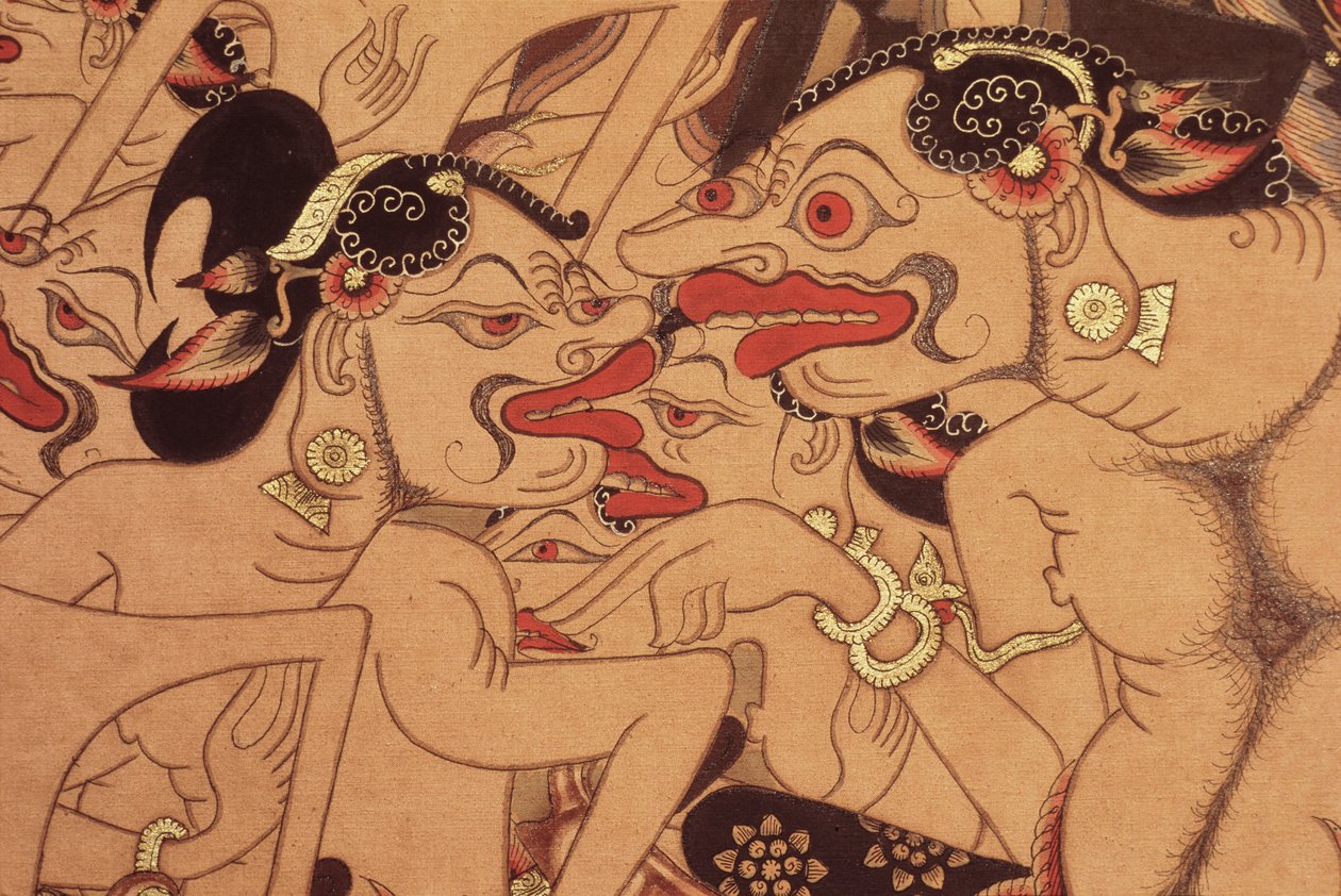 Detail einer Wayang Beber Rolle von Indonesian Indonesian