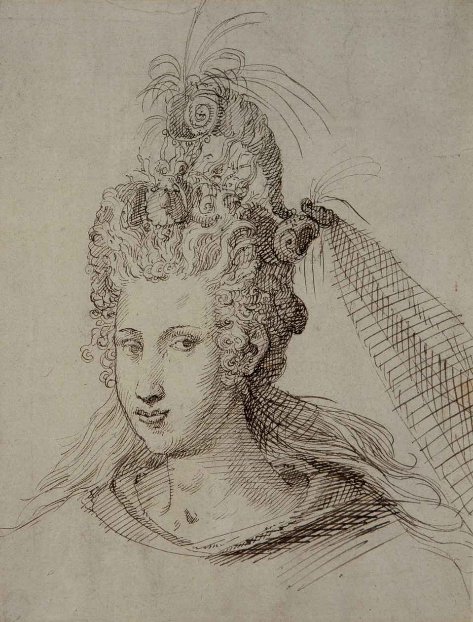 Kopfschmuck, wahrscheinlich für Anne von Dänemark von Inigo Jones
