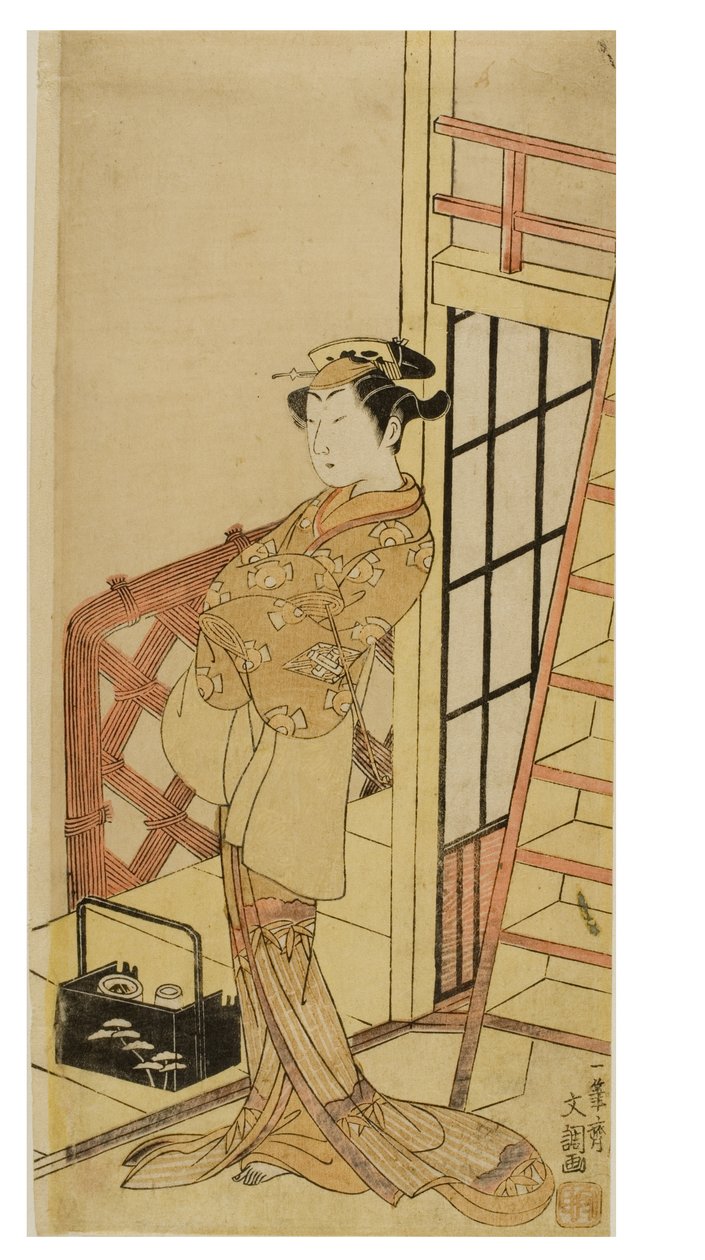 Kabuki-Schauspieler in Charakter als Frau (onnagata) von Ippitsusai Bunchō