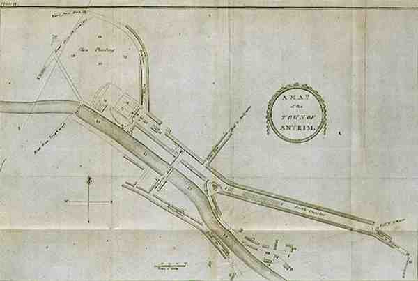 Eine Karte der Stadt Antrim, Platte aus 