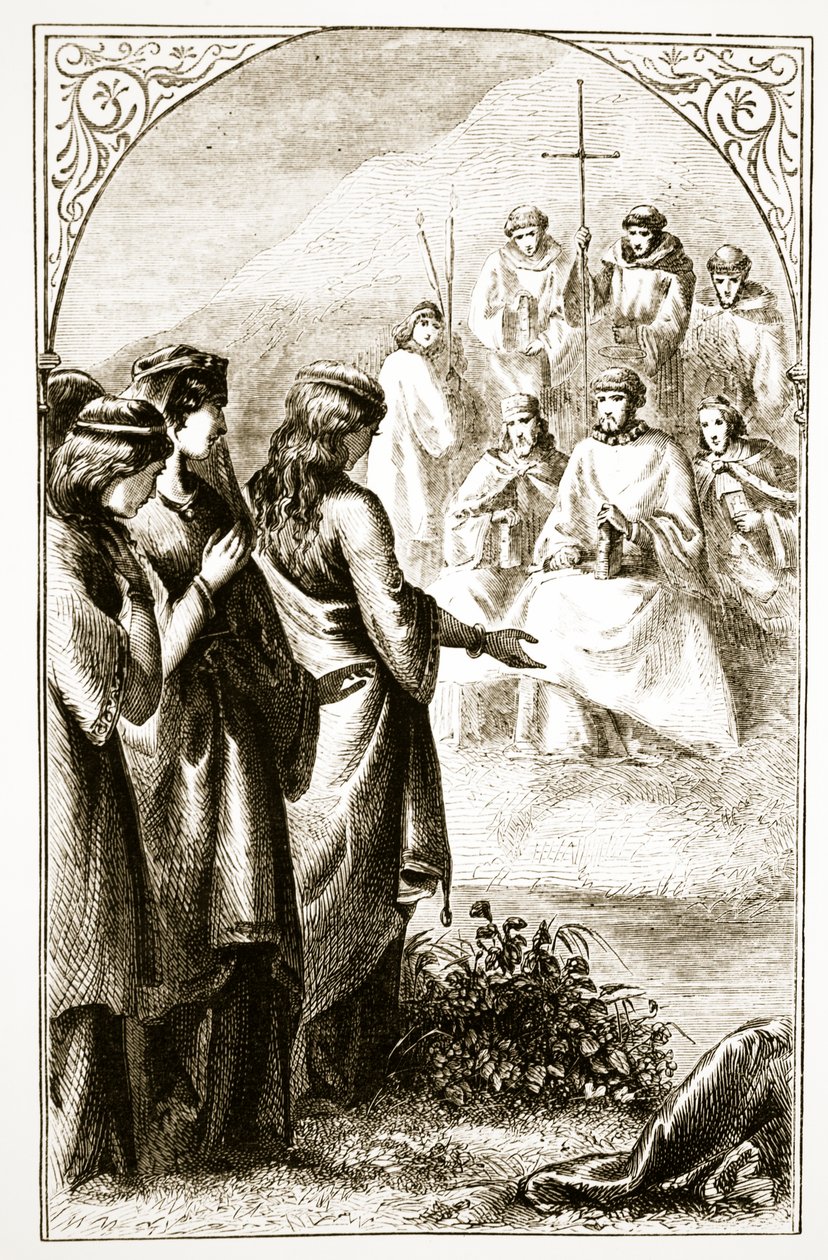 Die Vision der Synode der Kleriker, aus The Trias Thaumaturga, oder Drei Wunder wirkende Heilige von Irland, von Mary Cusack (1829-99) veröffentlicht ca. 1890er Jahre von Irish School