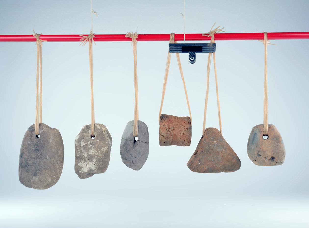 Gewichte zur Spannung der vertikalen Kettfäden auf aufrechten Webstühlen, Eisenzeit von Iron Age