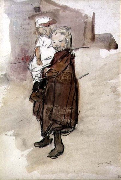Mädchen und Kind von Isaac Israels