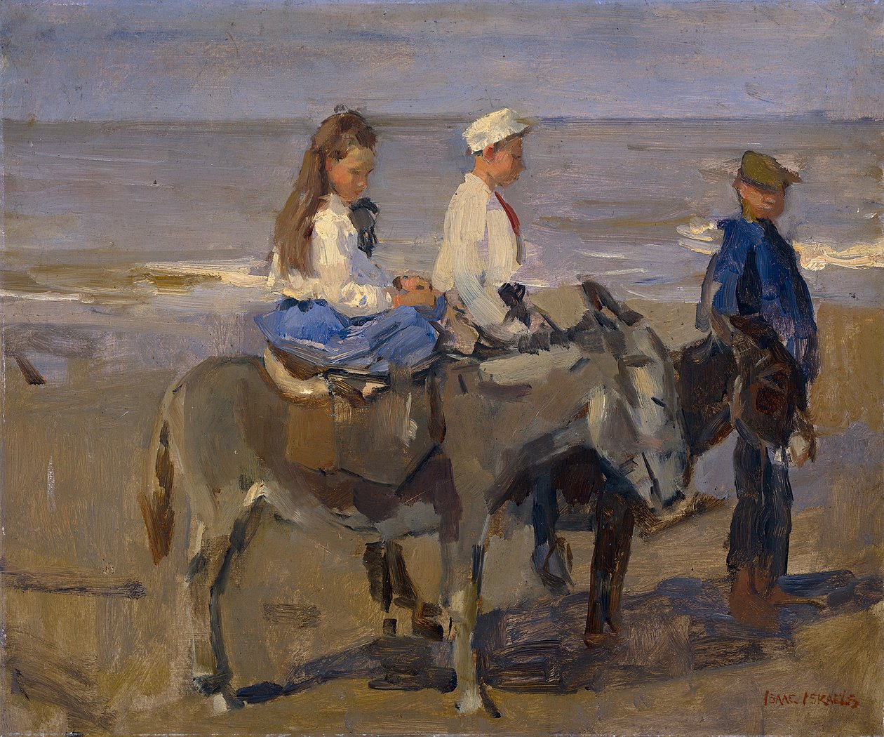 Junge und Mädchen auf Eseln von Isaac Israels