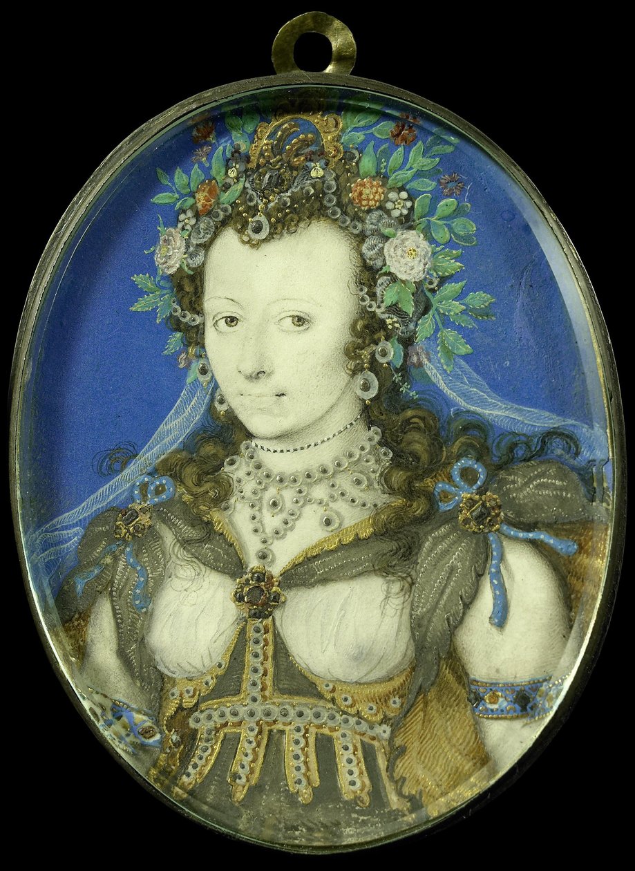 Porträt einer Frau als Flora, ca. 1600-17 von Isaac Oliver