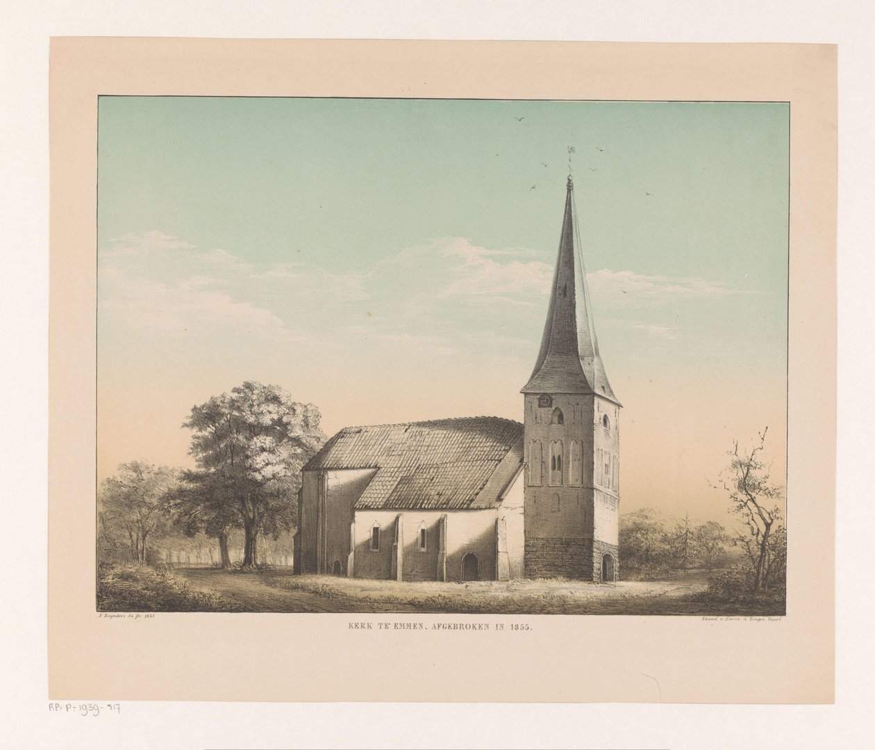 Ansicht der Kirche in Emmen von Isaac Reijnders Sz.