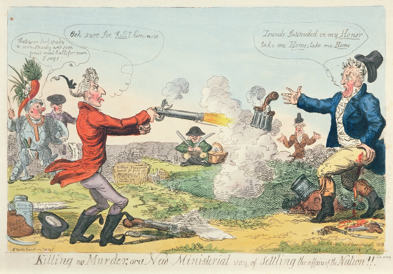 Killing no Murder, oder eine neue ministerielle Art, die Angelegenheiten der Nation zu regeln!, 1809 von Isaac Robert Cruikshank