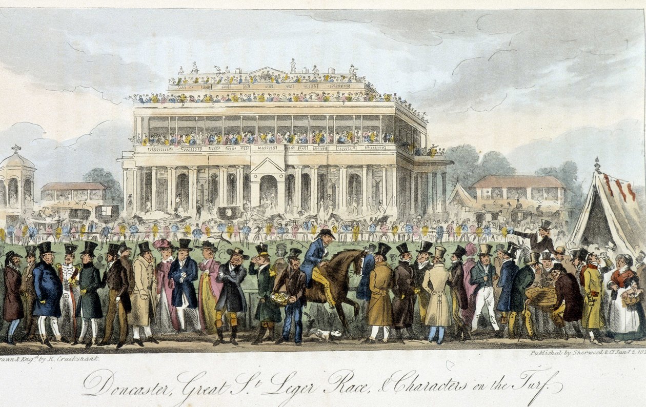 Le prix Saint Léger à Doncaster (die Rennen) - in „The english spy“ von Charles Molloy Westmacott, ill. von Robert Cruikshank, London von Isaac Robert Cruikshank