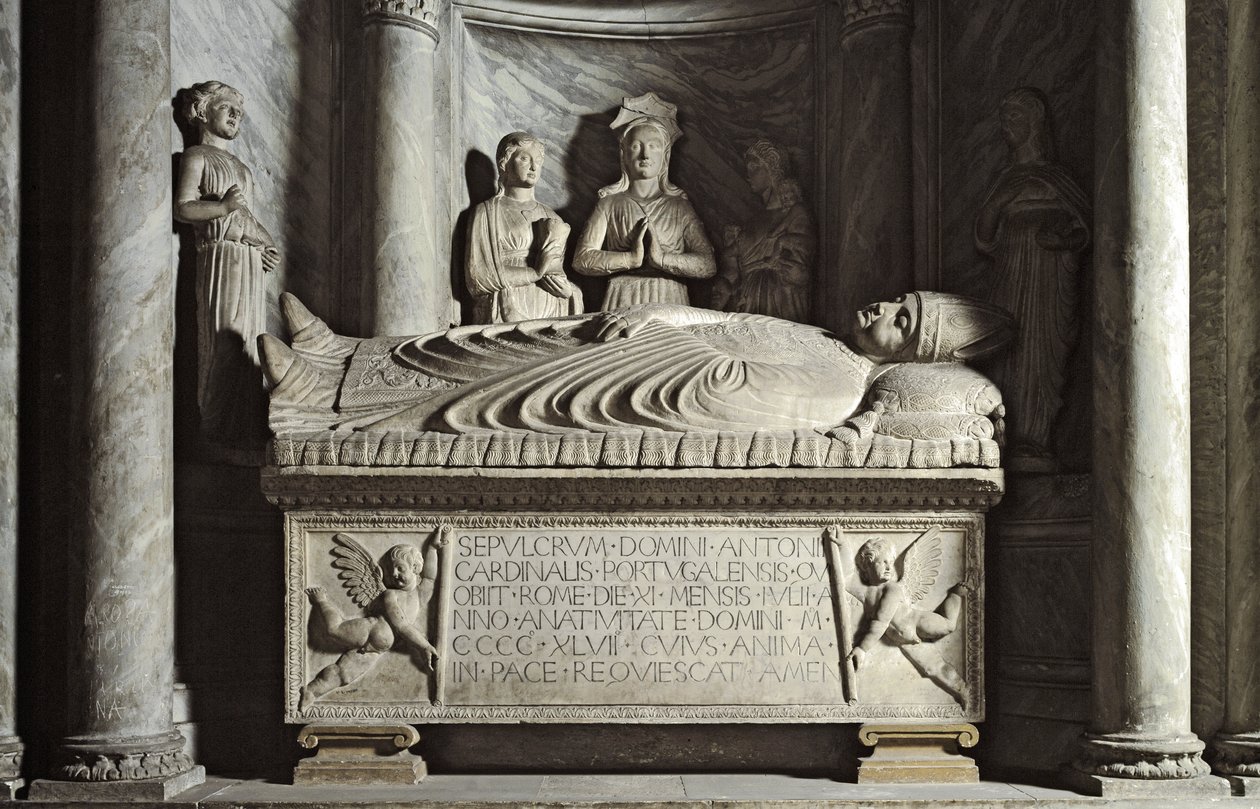 Sarkophag des portugiesischen Kardinals Antonio Martino de Chavez, realisiert von Isaia da Pisa von Isaia da Pisa