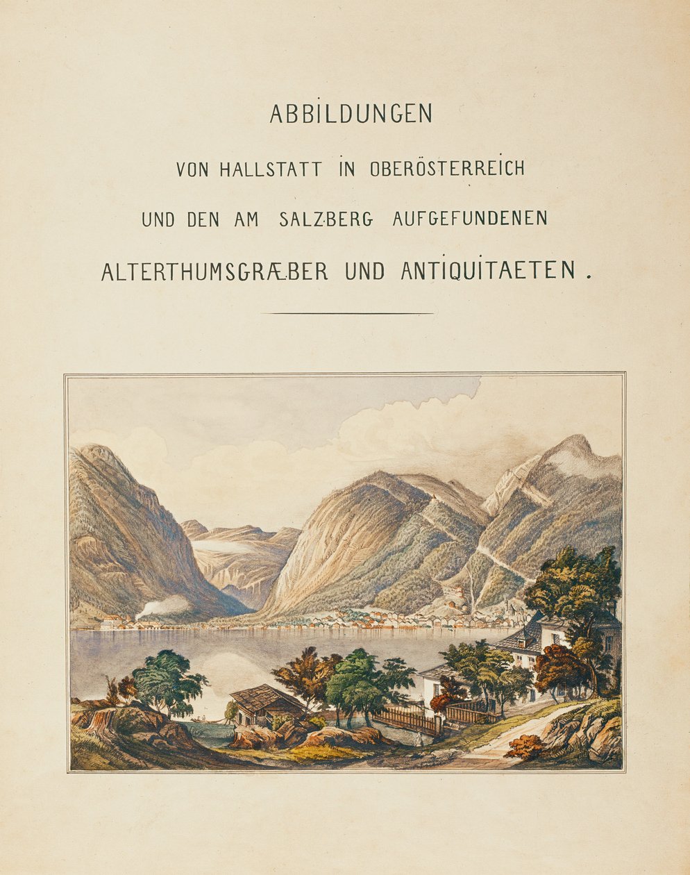 Hallstatt-Gräberfeld, eine Sammlung (Aquarell) von Isidor Engel