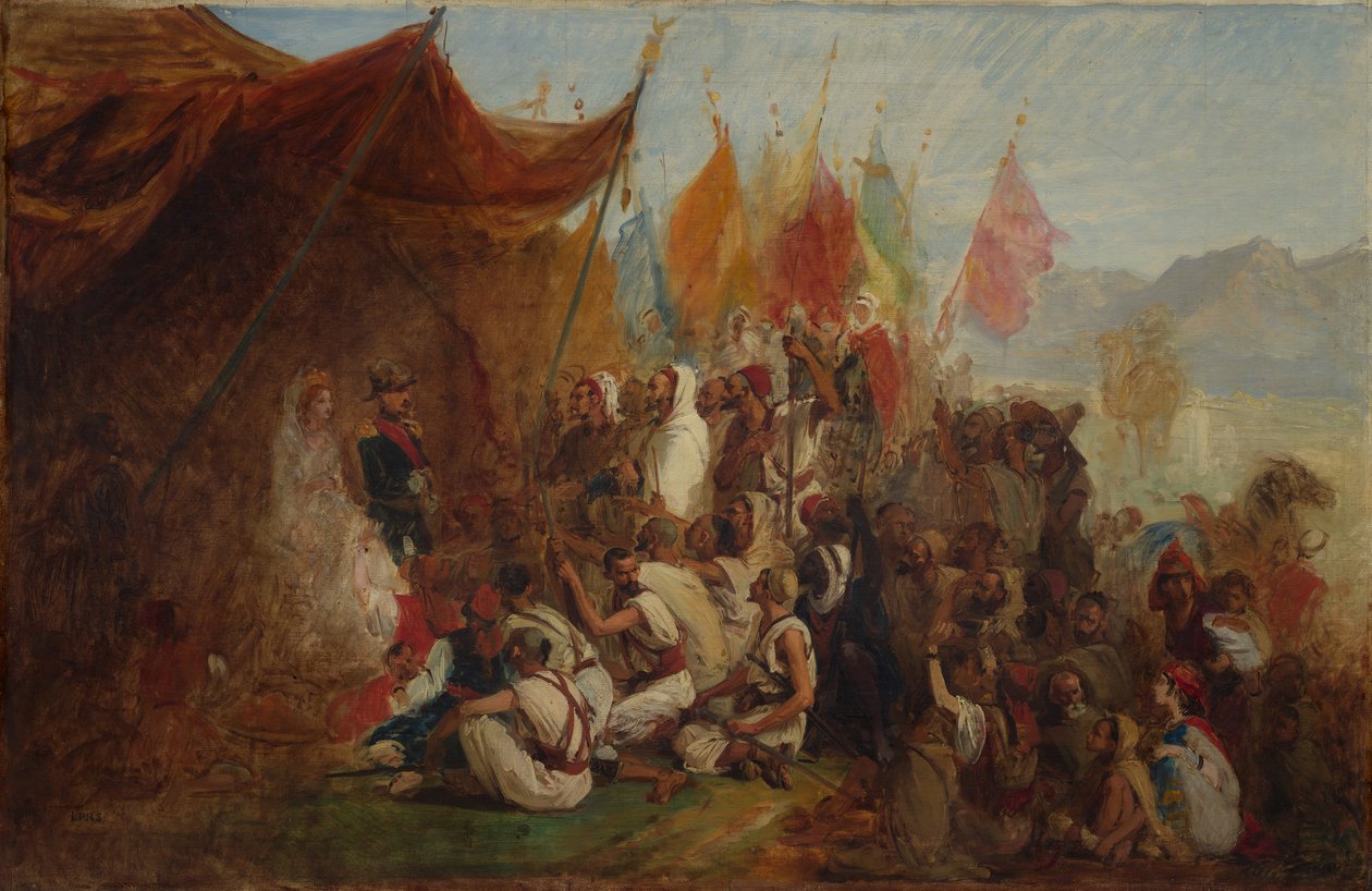 Skizze für den Empfang von Kaiser Napoleon III und Kaiserin Eugénie, ca. 1862-67 von Isidore Pils