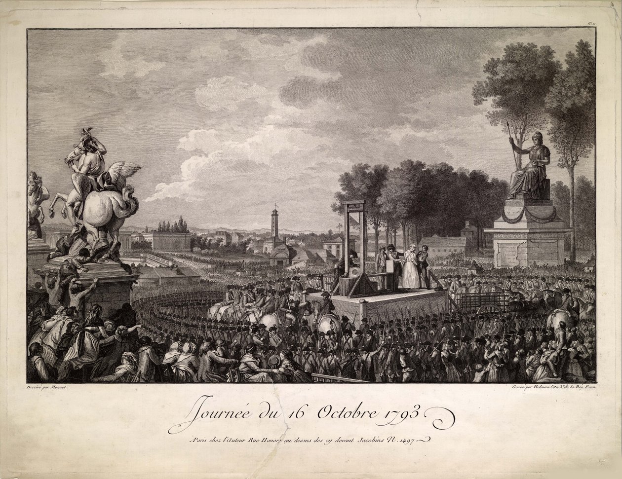 Die Hinrichtung von Marie Antoinette am 16. Oktober 1793, ca. 1795 von Isidore Stanislas Helman