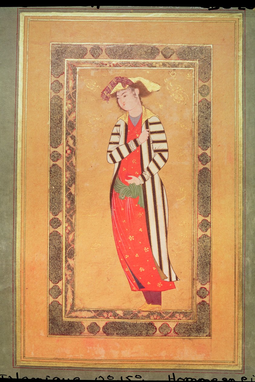 Porträt eines Mannes, aus dem Album de Pieces Calligraphiees et de Miniatures, 13.-15. Jahrhundert von Islamic School