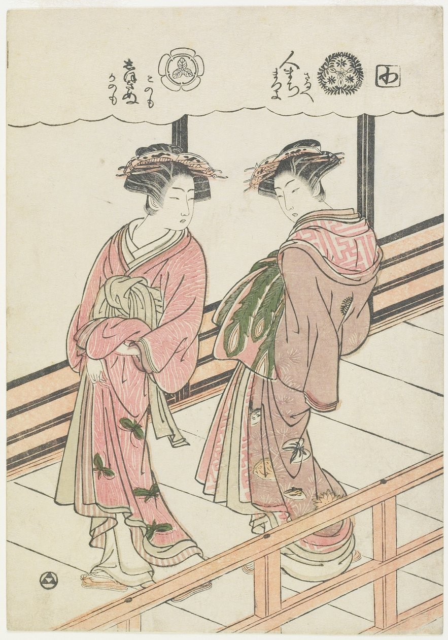 Zwei Kurtisanen auf einer Veranda von Isoda Koryusai