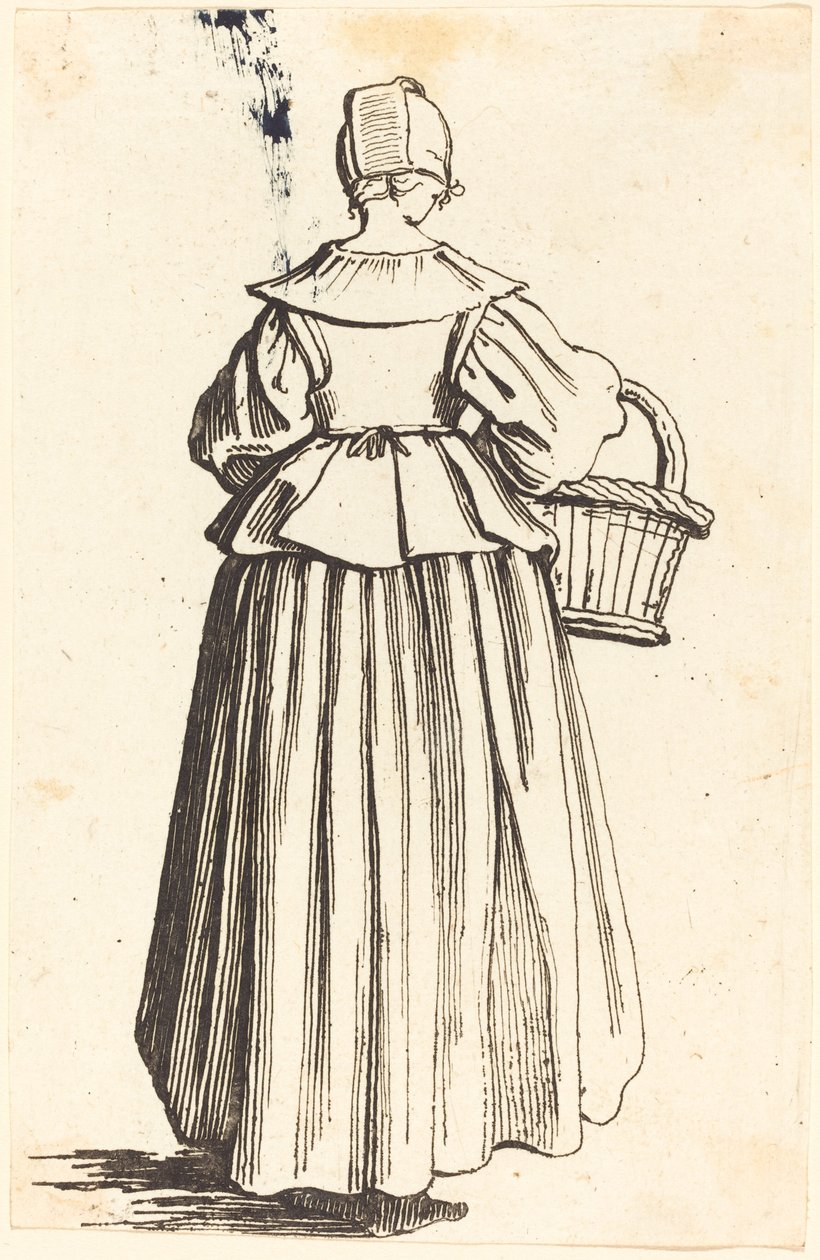 Bäuerin mit Korb, von hinten gesehen von Israel Henriet after Jacques Callot