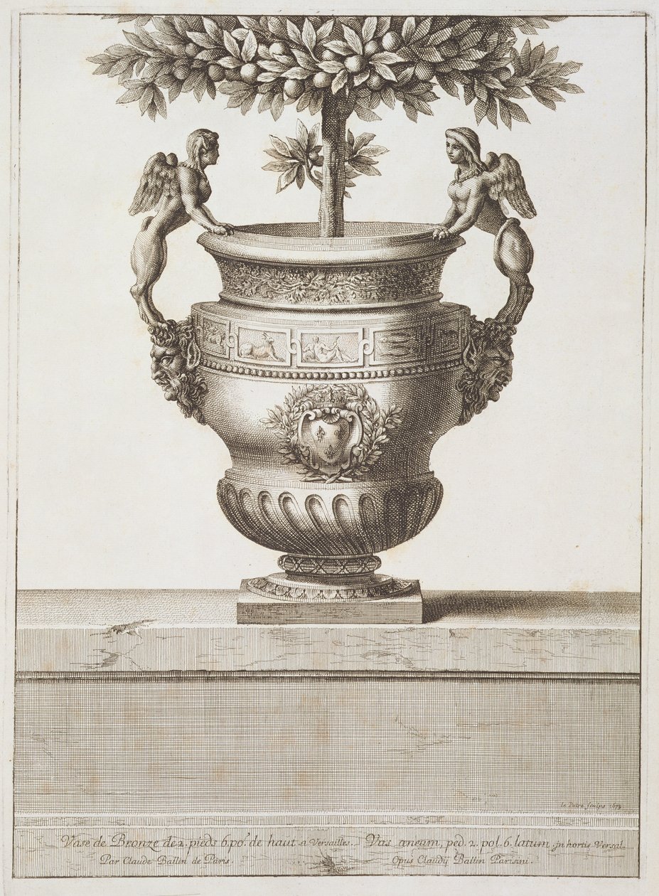 Bronzene Urnen für Zitrusbäume, Illustration aus 