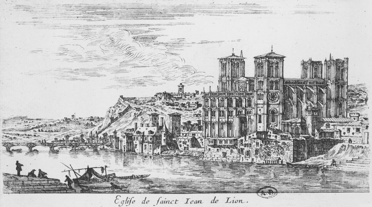 Ansicht der Kathedrale Saint-Jean, Lyon von Israël Silvestre the Younger