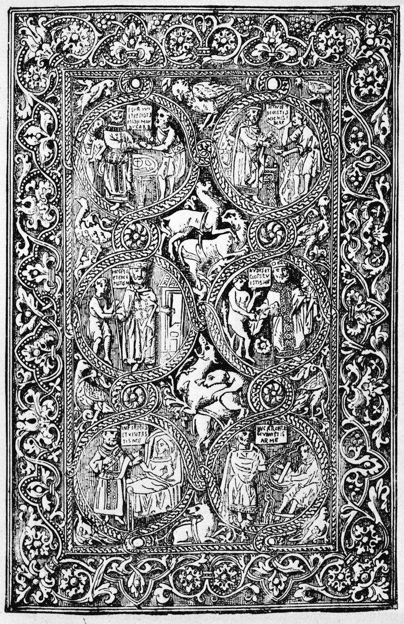 Kopie der Elfenbeinrückseite des Psalters der Königin Melisende, reproduziert in Die Kreuzzüge: die Geschichte des lateinischen Königreichs Jerusalem von T.A. Archer, 1894 von Israeli School