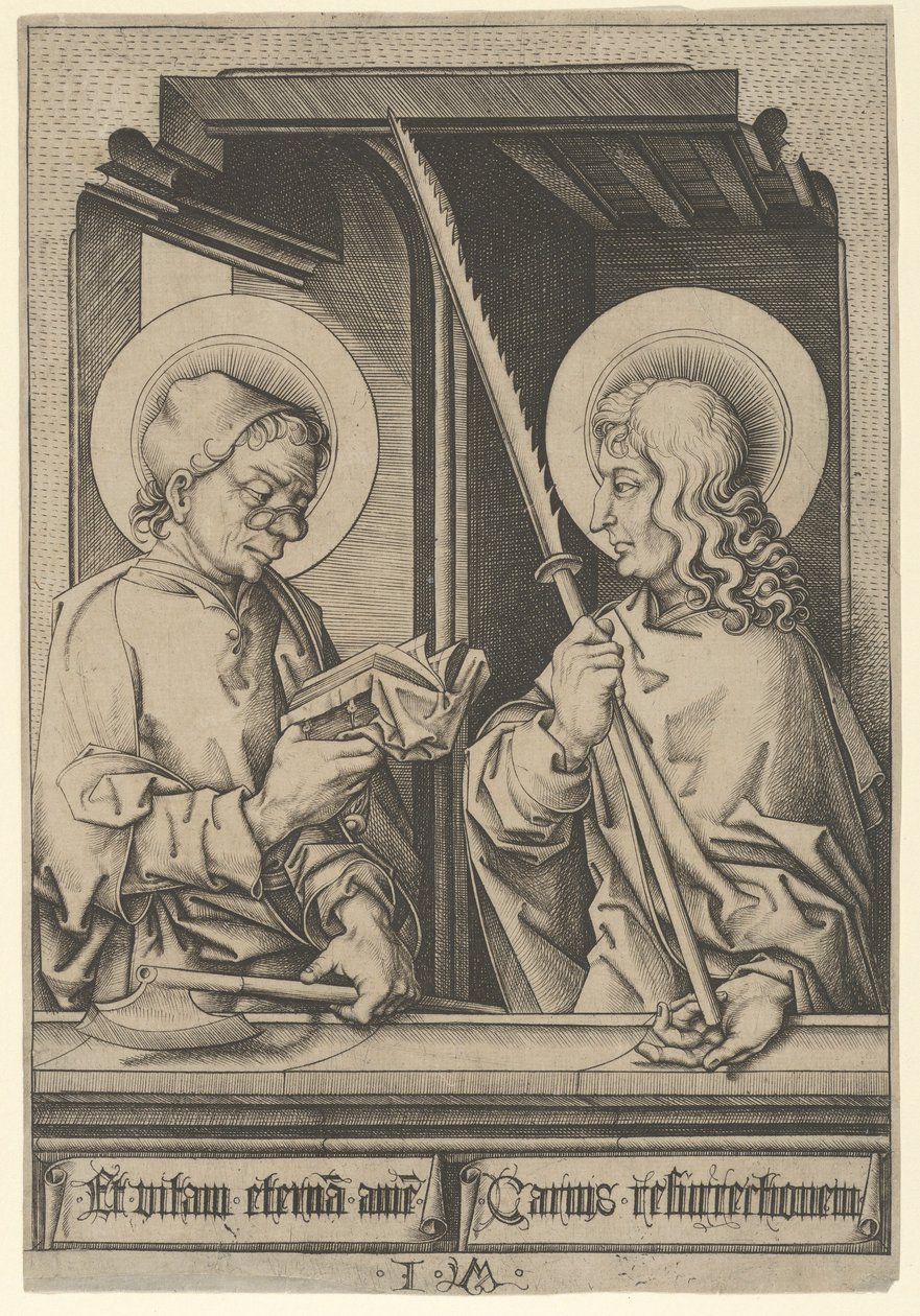 Heilige Matthias und Judas Thaddäus, aus Die Apostel von Israhel van Meckenem