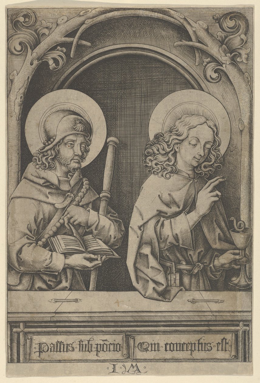 St. Jakobus der Ältere und St. Johannes, aus Die Apostel von Israhel van Meckenem