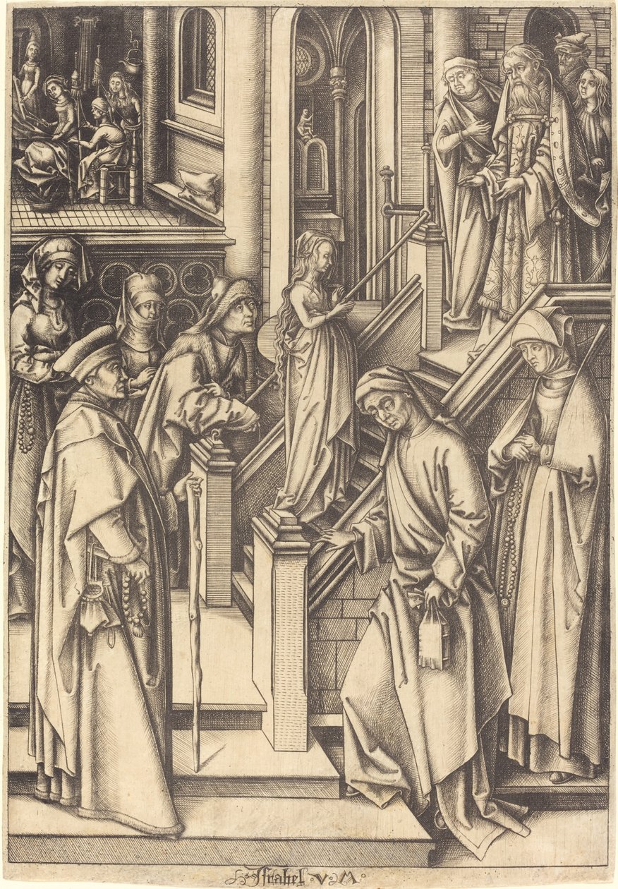 Die Darstellung der Jungfrau, ca. 1490-1500 von Israhel van Meckenem