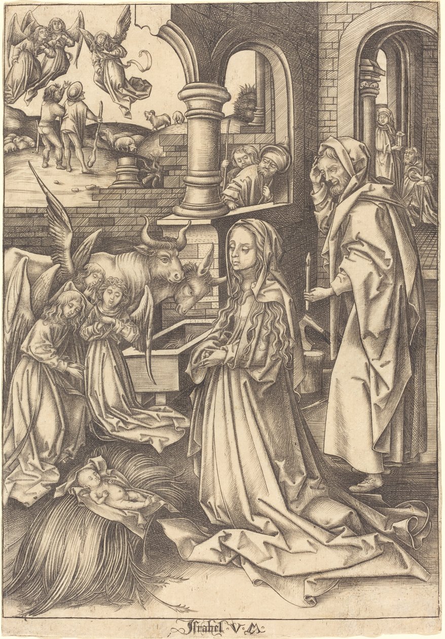 Die Geburt Christi von Israhel van Meckenem after Hans Holbein the Elder