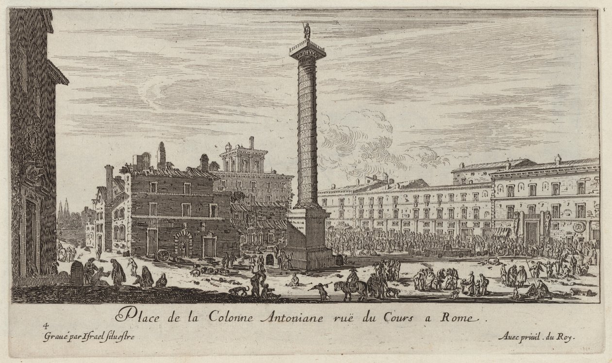 Place de la Colonne Antoniane rue du Cours in Rom von Israël Silvestre