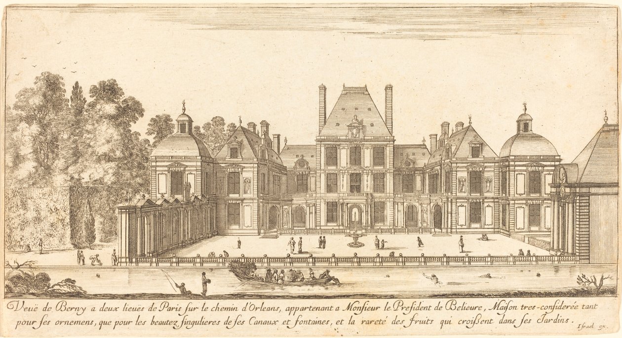 Ansicht von Berny, zwei Meilen von Paris auf dem Weg nach Orléans von Israël Silvestre