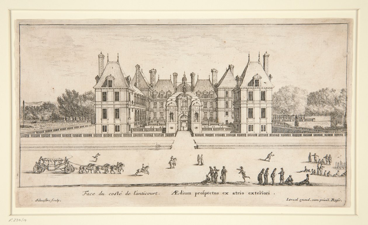 Ansicht von Schloss Liencourt: Der Vorhof von Israël Silvestre