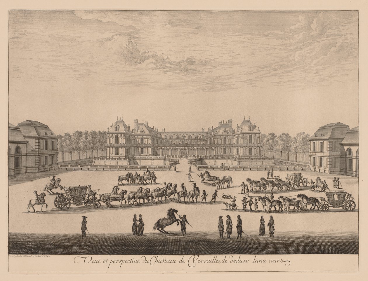 Vue et perspective du Château de Versailles, de dedans l