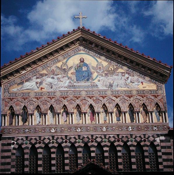 Christus in Majestät, von der Westfassade, 1203 (Detail) von Italian School