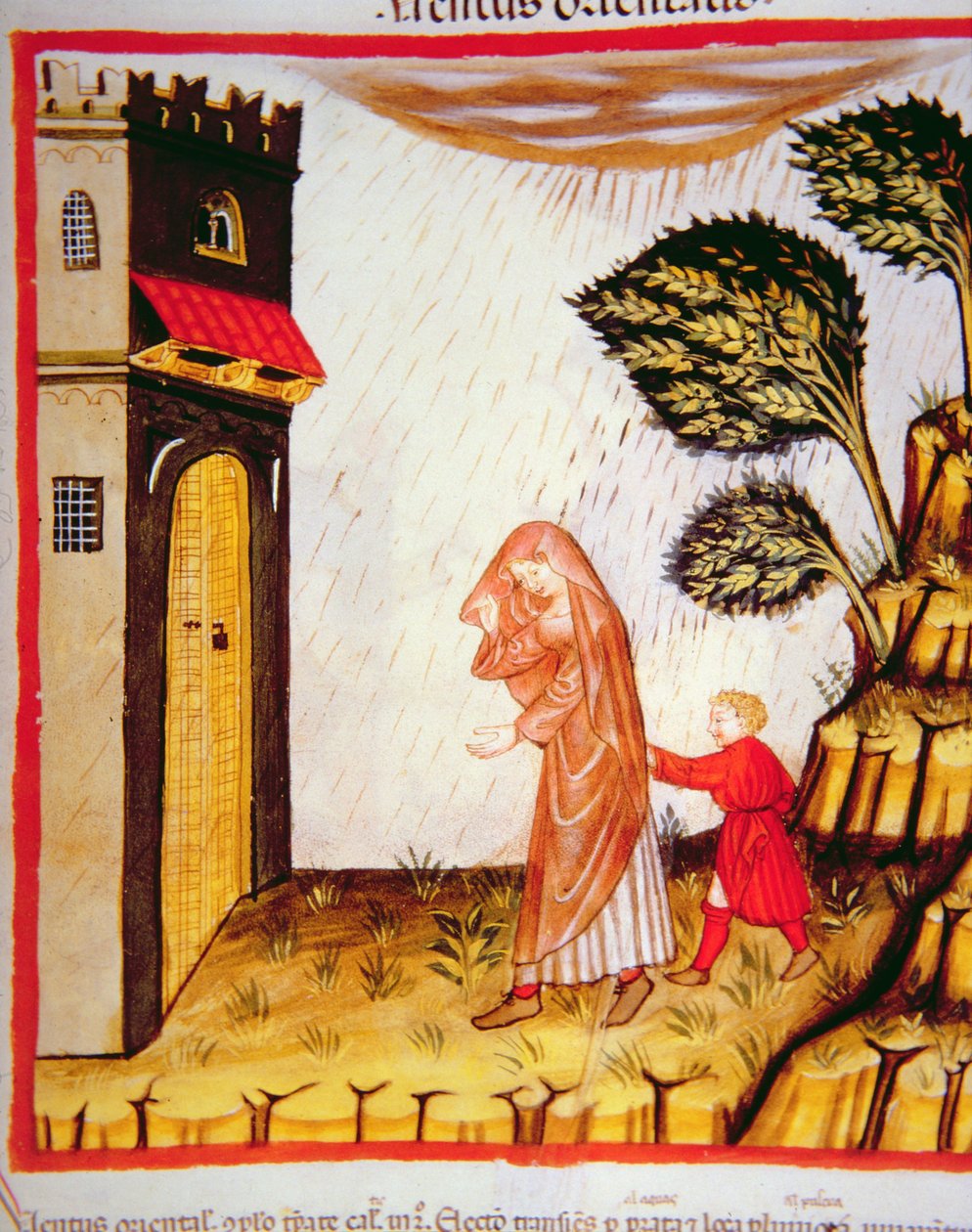 Nova 2644 fol.57r Der Ostwind, aus Tacuinum Sanitatis von Italian School