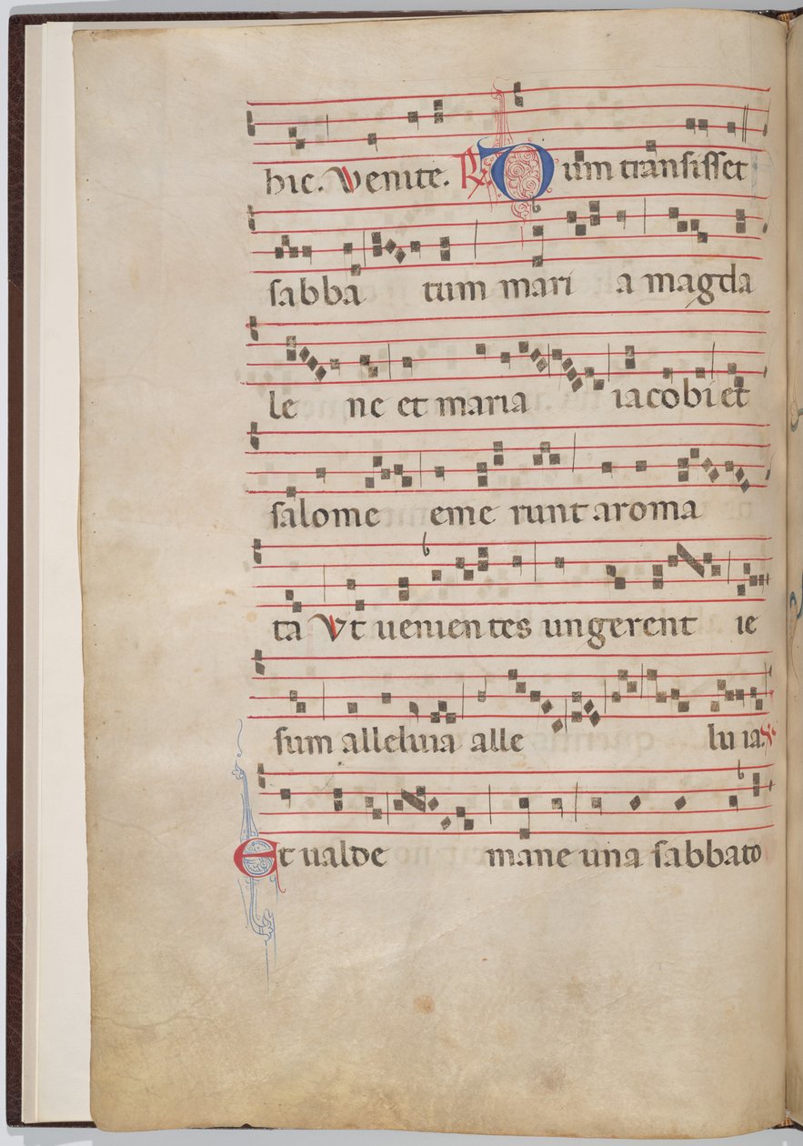 Blatt 2 aus einem Antiphonar-Fragment von Italian 13th Century