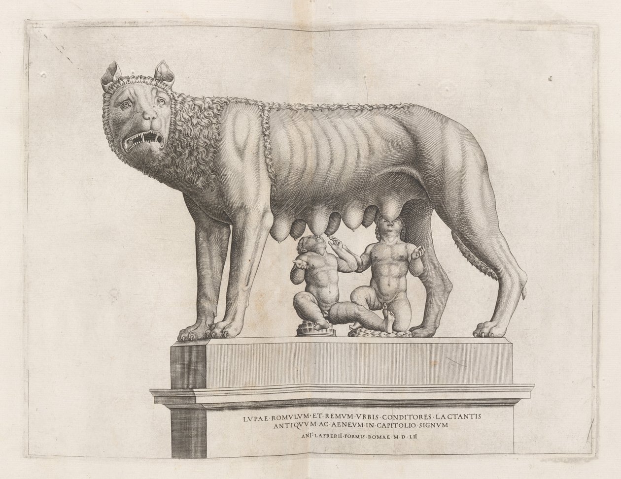 Kapitolinische Wölfin mit Romulus und Remus von Italian 16th Century