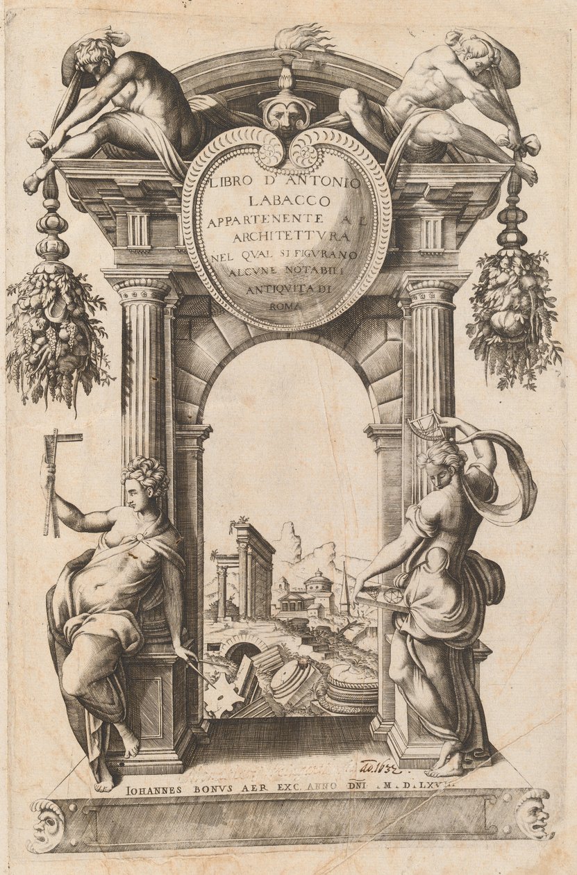 Libro Appartenente al Architettura [Titelseite] von Italian 16th Century, after Antonio Labacco, published by Giovanni Boni