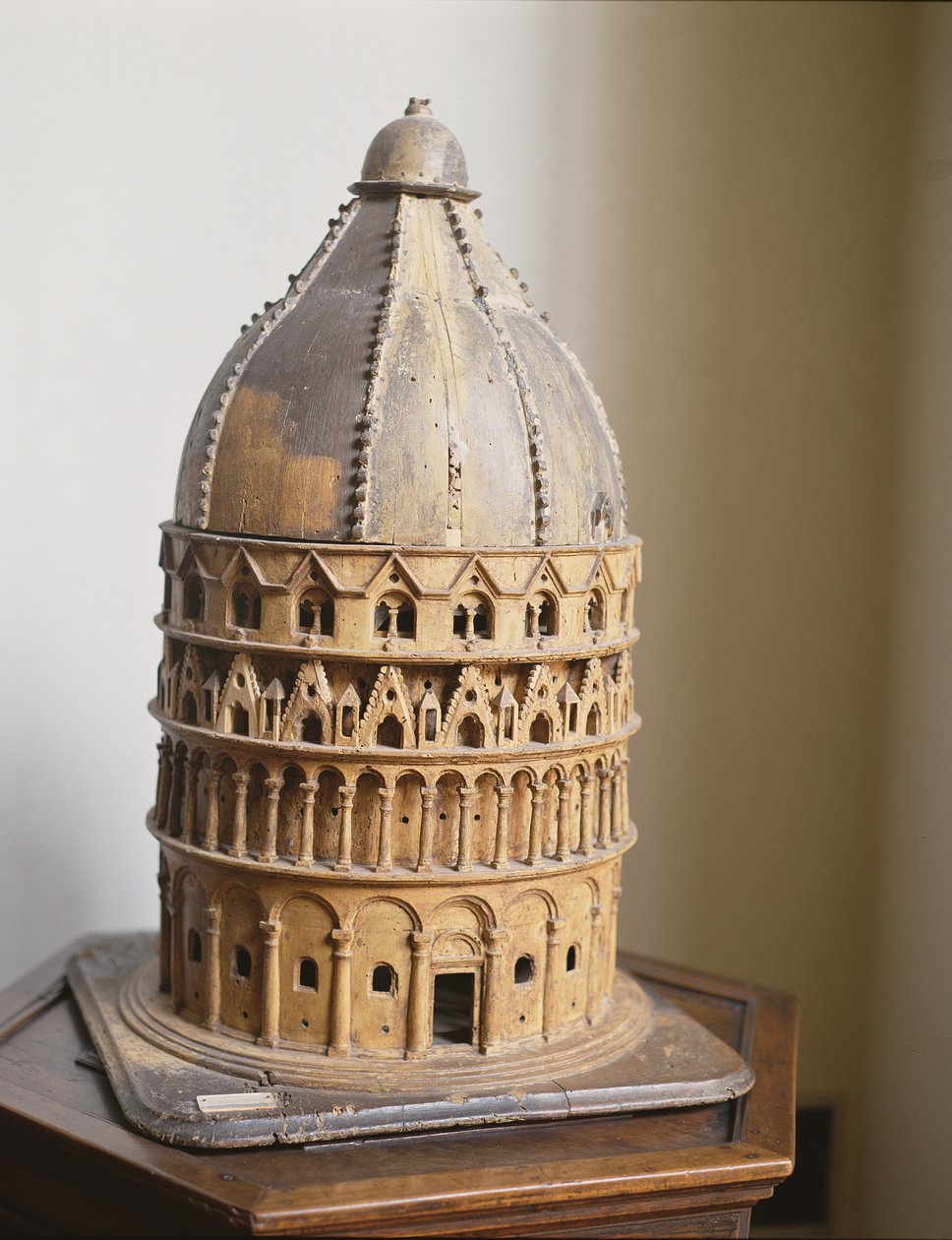 Modell des Baptisteriums in Pisa von Italian School