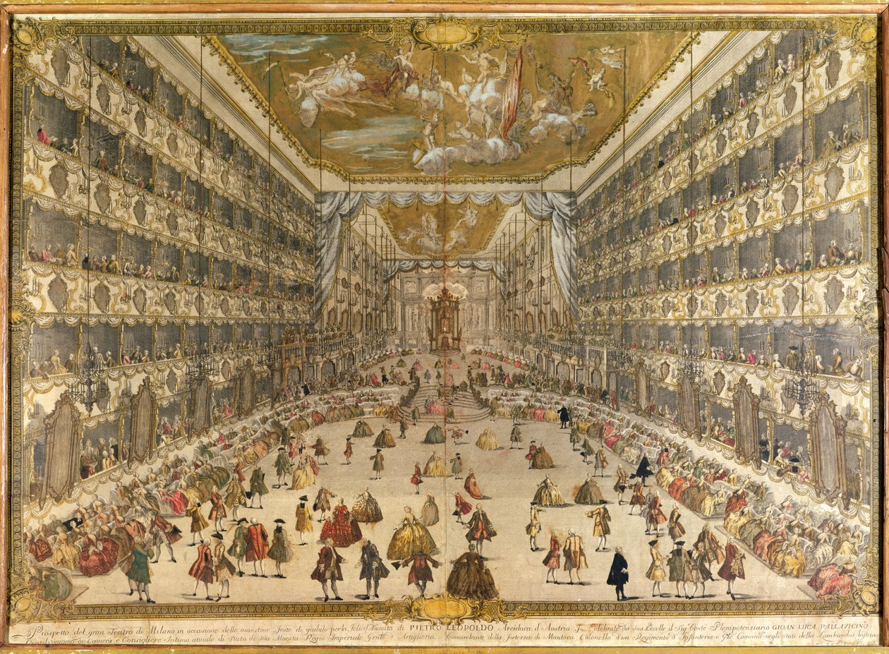 Ball zu Ehren der Geburt des Erzherzogs Pietro Leopoldo von Österreich, im Herzoglichen Theater von Mailand am 28. Mai 1747 von Italian School
