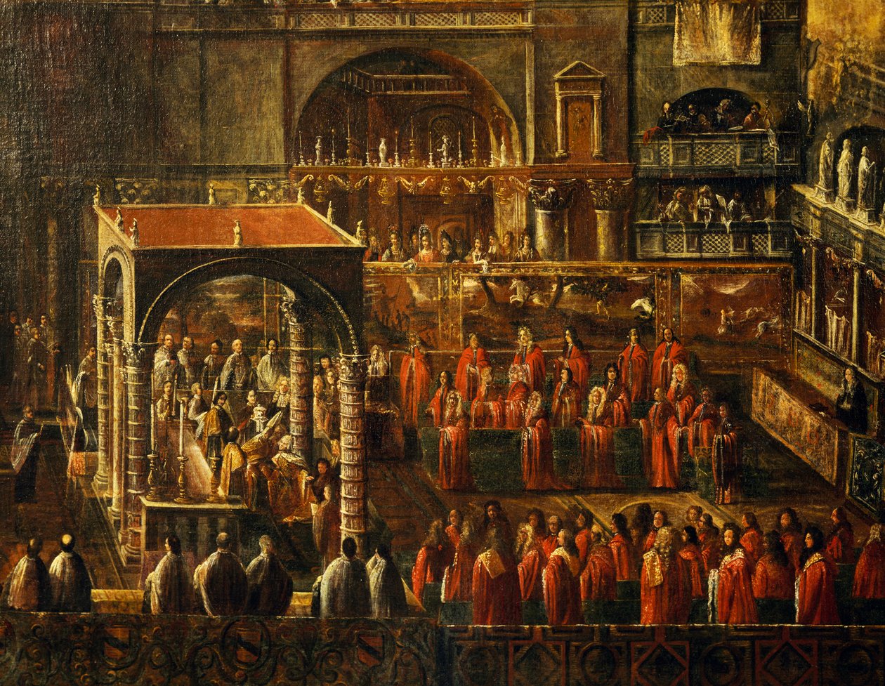Zeremonie in der Basilika von San Marco in Venedig von Italian School