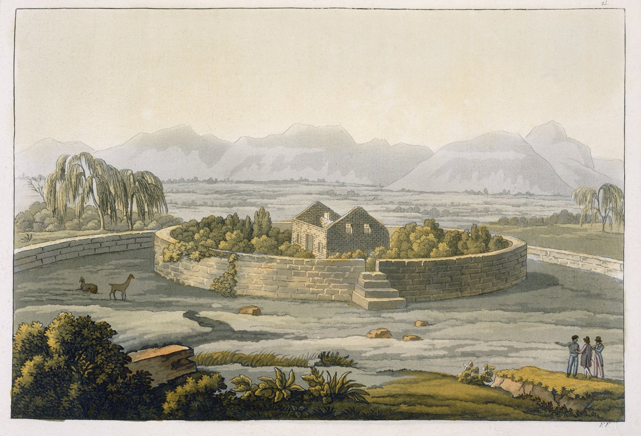 Rundfestung von Cannar, Peru, aus Le Costume Ancien et Moderne, Band II, Tafel 1, von Jules Ferrario, veröffentlicht ca. 1820er-30er Jahre von Italian School