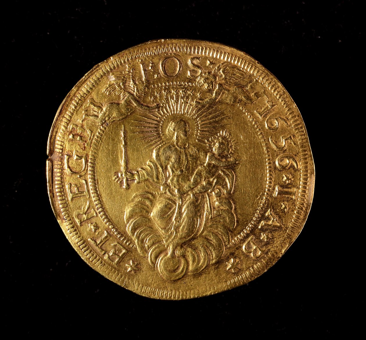 Währung der Republik Genua: 12,5 Gold-Doppie-Münze. Durchmesser 61 mm. 1656. Rückseite. Genua Musei di Strada Nuova (Inv. 6453) von Italian School