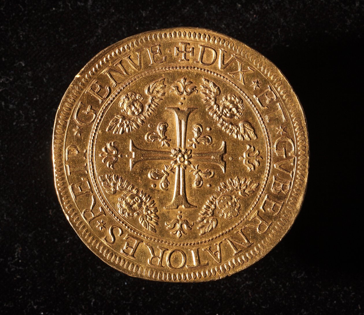 Währung der Republik Genua: 25 Gold-Doppie-Münze. Durchm. 52,5 mm. 1694. Vorderseite. Genua Musei di Strada Nuova (inv. 6457) von Italian School