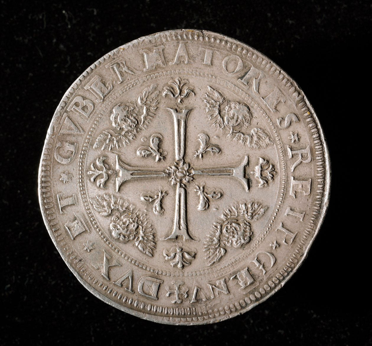 Währung der Republik Genua: Sechs-Ecus-Silbermünze. Durchm. 61,5 mm. 1715. Rückseite. Genua Musei di Strada Nuova (inv, M7156) von Italian School