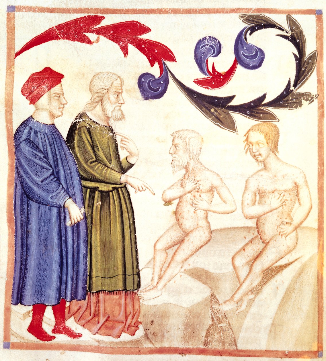 Dante, Virgil und die Pestkranken, aus Die Göttliche Komödie von Dante Alighieri (1265-1321) von Italian School