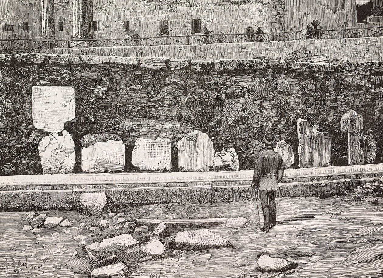Dekoratives Halbkreis im Forum Romanum, Rom, Italien von Italian School