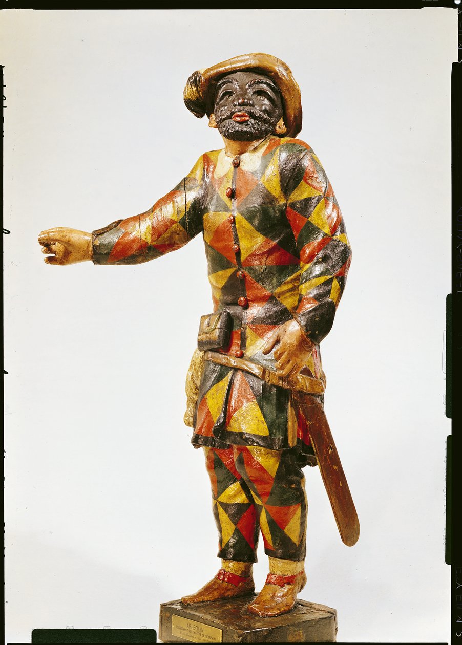 Figur des Harlekin aus dem Seraphin-Theater von Italian School