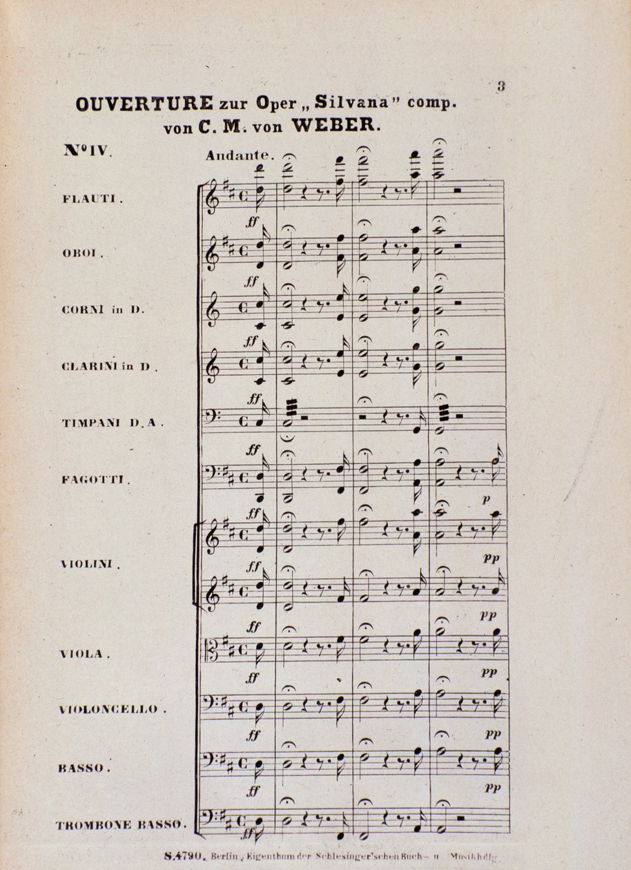 Erste Seite der Ouvertüre zur Oper 