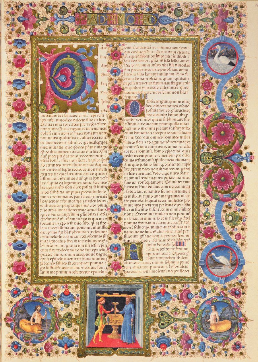 Fol.208r Brief von St. Paul an Timotheus, aus der Borso d