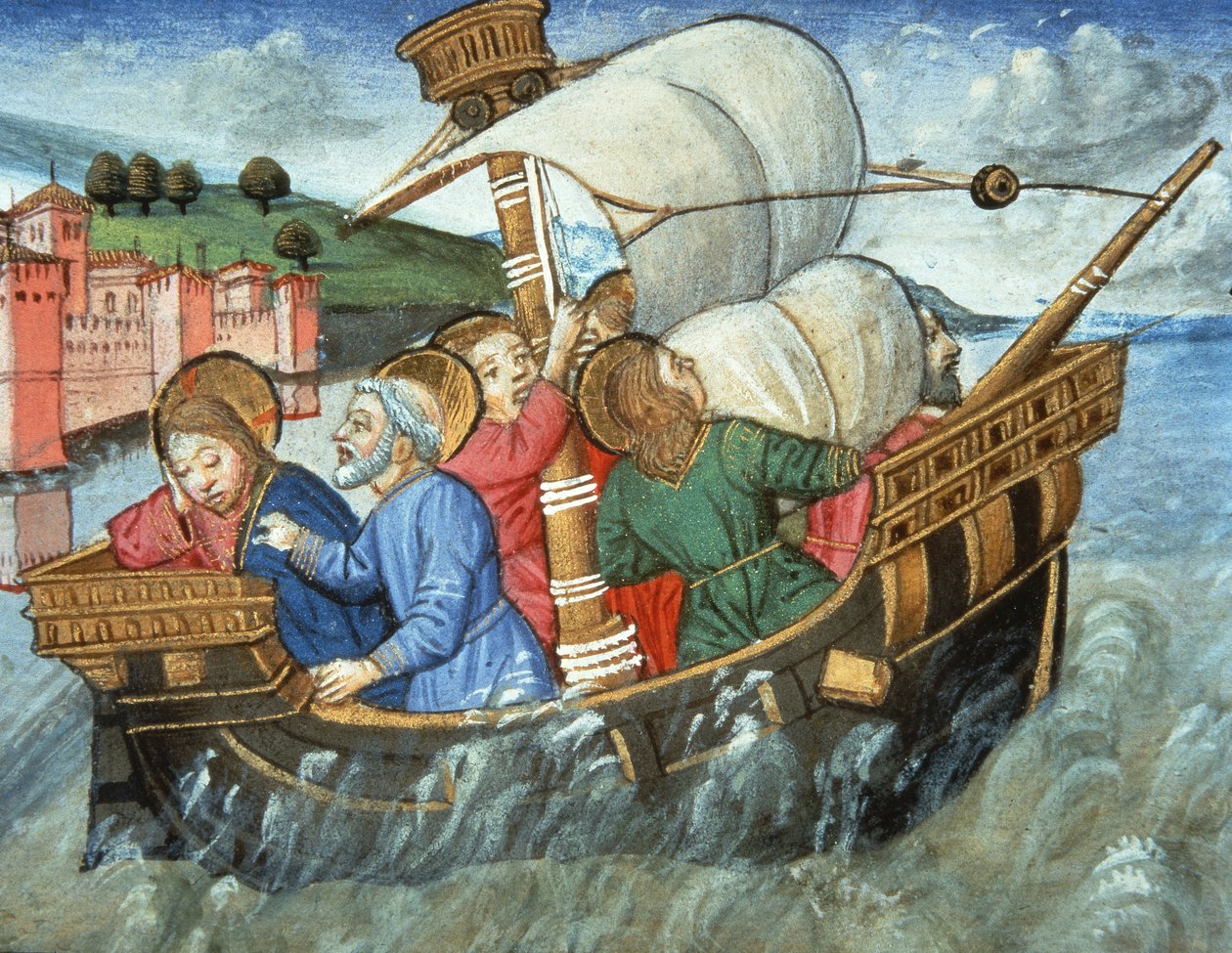 Fol.49v Sturm im Tiberianischen Meer von Italian School